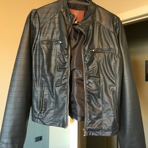 Grey faux leather jacket